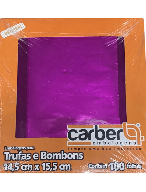 EMBALAGENS PARA TRUFAS E BOMBONS 14,5CMX15,5CM PINK COM 100 UNIDADES CARBER