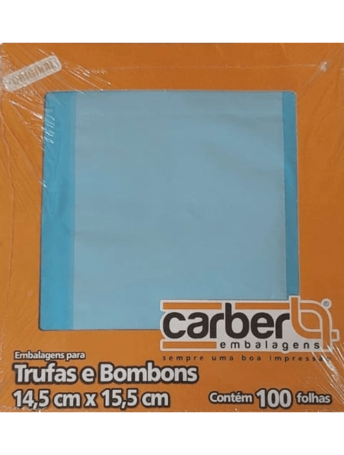 EMBALAGENS PARA TRUFAS E BOMBONS 14,5CMX15,5CM AZUL CLARO COM 100 UNIDADES CARBER