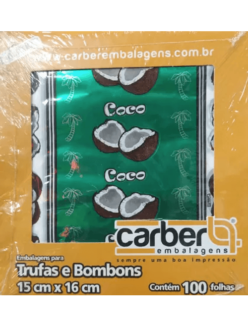 EMBALAGENS PARA TRUFAS E BOMBONS 14,5CMX15,5CM COCO COM 100 UNIDADES CARBER