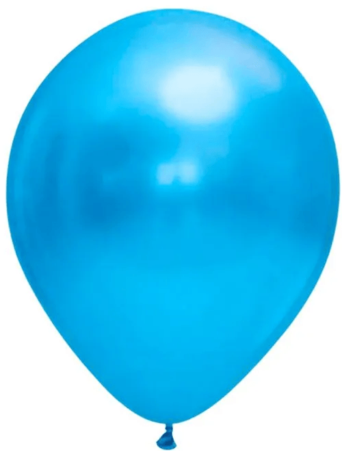 BALAO LISO 9 CROMADO AZUL COM 25 UNIDADES FESTBALL