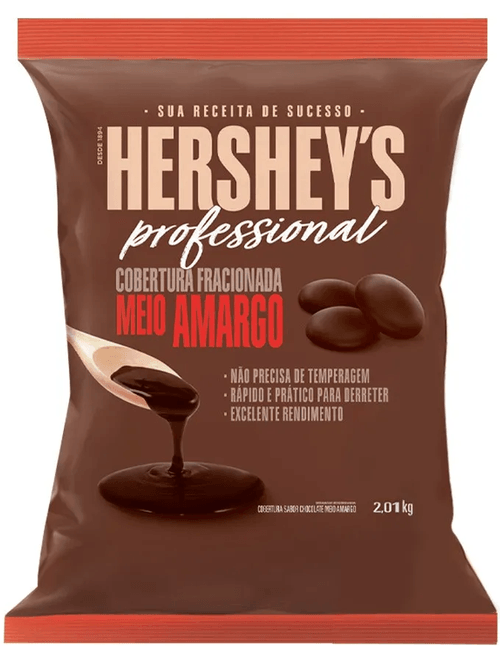 CHOCOLATE COBERTURA FRACIONADA MEIO AMARGO HERSHEY'S 2,01KG