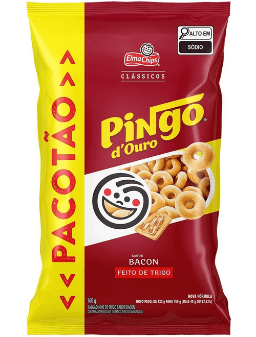 SALGADINHO PINGO DE OURO SABOR BACON 160G ELMA CHIPS