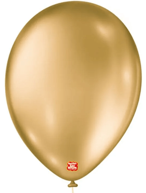BALAO METALLIC BALLOON 9 OURO COM 25 UNIDADES SAO ROQUE