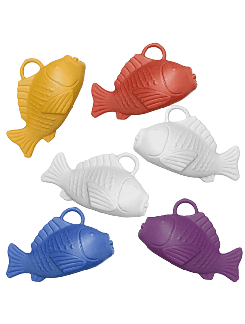 PEIXE PLASTICO PARA PESCARIA COM 6 UNIDADES GRUPO TOYS