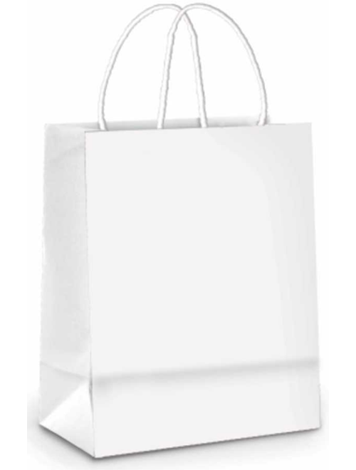 SACOLA DE PAPEL BRANCA 32X26,5X13CM PACKPEL