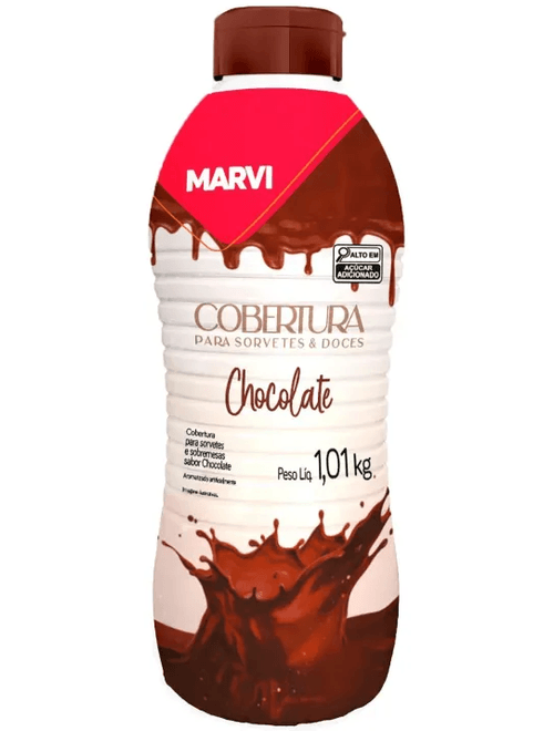 COBERTURA PARA SORVETE E DOCES CHOCOLATE 1.01KG MARVI