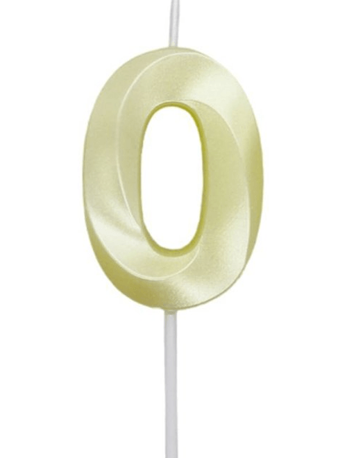 VELA MINI DESIGN AMARELO CANDY NUMERO 0 SILVER FESTAS