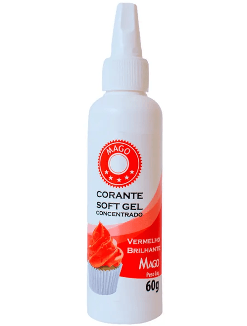 CORANTE SOFT GEL 60G VERMELHO BRILHANTE MAGO
