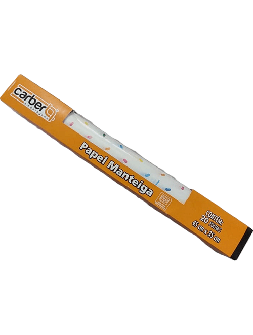 PAPEL MANTEIGA 45X35CM JUJUBA COM 20 FOLHAS CARBER