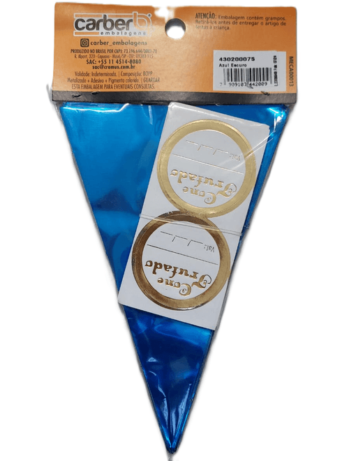 EMBALAGEM CONE TRUFADO 10X15 AZUL ESCURO COM 50 UNIDADES CARBER