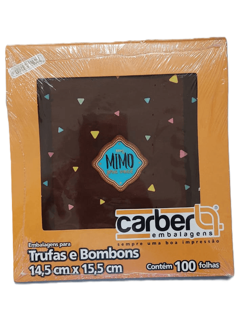 EMBALAGEM PARA TRUFA 14,5X15,5CM MIMO TURQUESA COM 100 UNIDADES CARBER