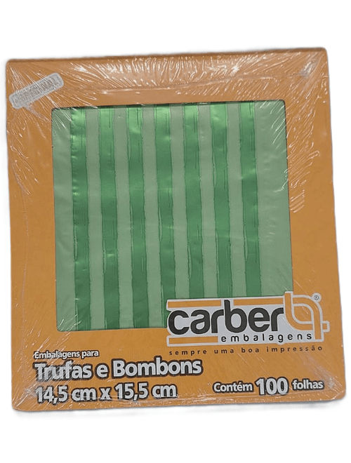 EMBALAGEM PARA TRUFAS E BOMBONS 14,5X15,5CM VERDE CLARO E ESCURO COM 100 UNIDADES CARBER