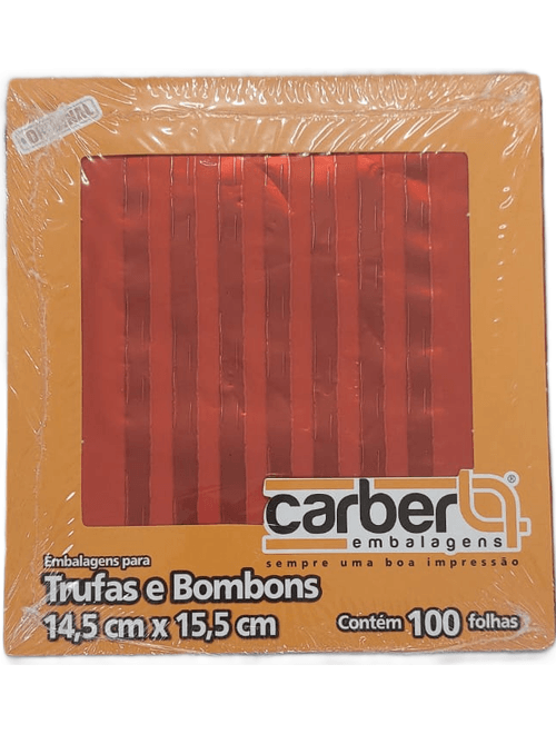 EMBALAGEM PARA TRUFAS E BOMBONS 14,5X15,5CM VERMELHO CLARO E ESCURO COM 100 UNIDADES CARBER