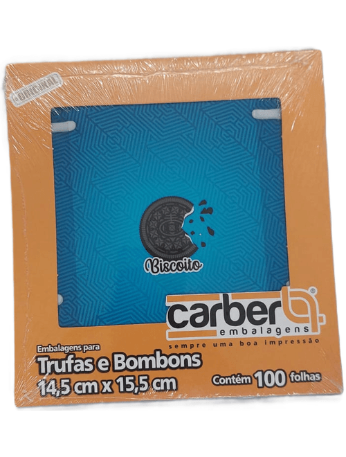 EMBALAGEM PARA TRUFAS E BOMBONS 14,5X15,5CM BISCOITO COM 100 UNIDADES CARBER