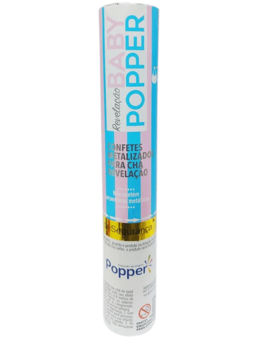 LANCA CONFETE CHA REVELACAO METALIZADO AZUL POPPER