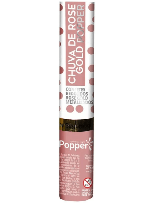 LANCA CONFETE REDONDOS ROSE GOLD METALIZADOS POPPER