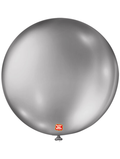 BALAO METALLIC BALLOON 5 PRATEADO COM 25 UNIDADES SAO ROQUE