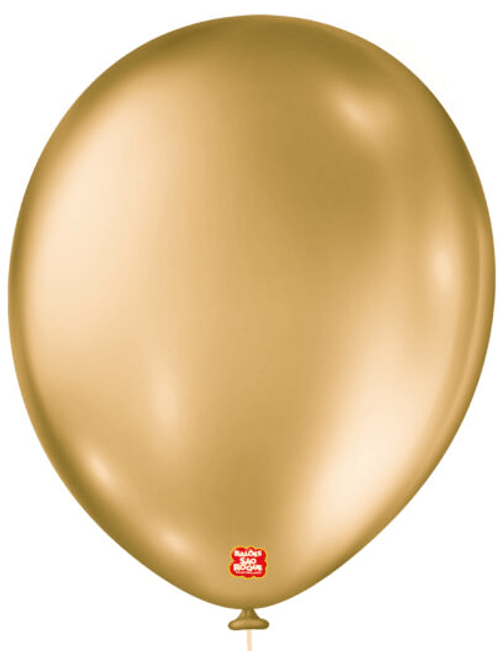 BALAO METALLIC BALLONS 11 DOURADO COM 25 UNIDADES SAO ROQUE