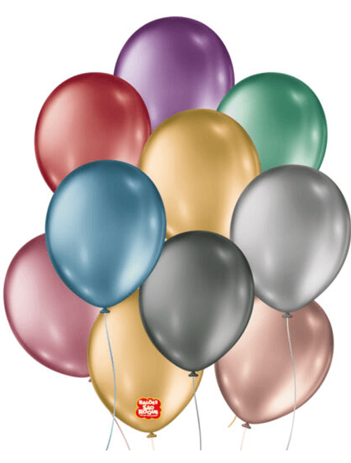 BALAO METALLIC BALLONS 11 SORTIDO COM 25 UNIDADES SAO ROQUE