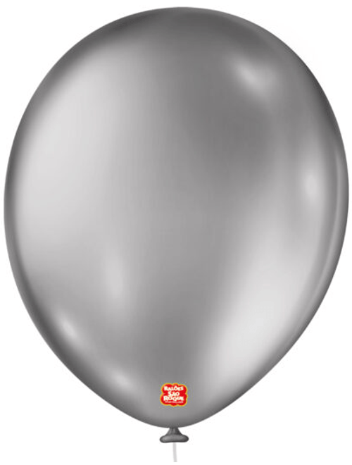 BALAO METALLIC BALLONS 11 PRATEADO COM 25 UNIDADES SAO ROQUE