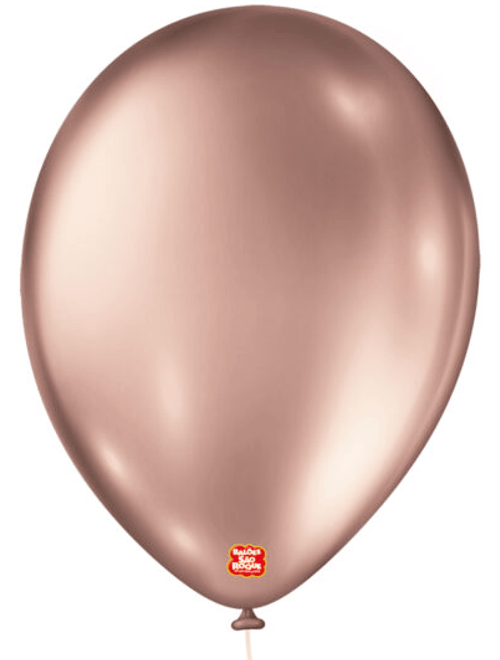 BALAO METALLIC BALLONS 9 ROSE GOLD COM 25 UNIDADES SAO ROQUE