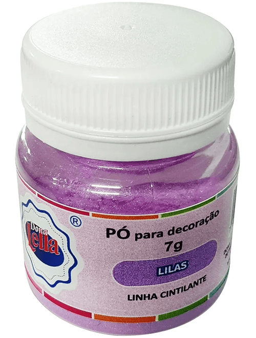 PO PARA DECORACAO LILAS CINTILANTE 7G DONA LELLA