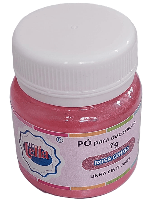 PO PARA DECORACAO ROSA CEREJA CINTILANTE 7G DONA LELLA