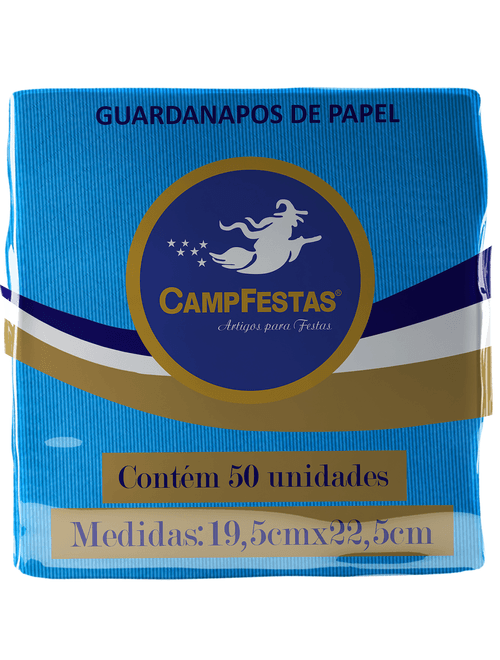 GUARDANADO CREPADO 19.5X22.5CM AZUL CLARO COM 50 UNIDADES CAMPFESTAS