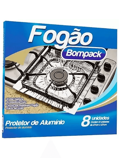 PROTETOR DE FOGAO 27X27CM COM 8 UNIDADES BOMPACK