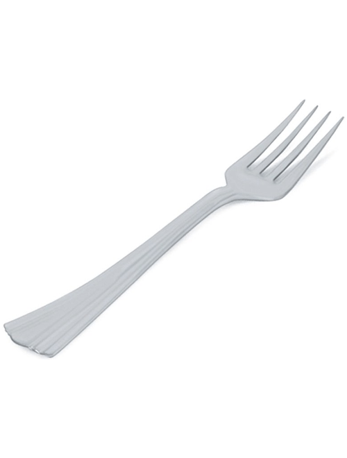 GARFO REFEICAO PRATA COM 10 UNIDADES SILVER PLASTIC