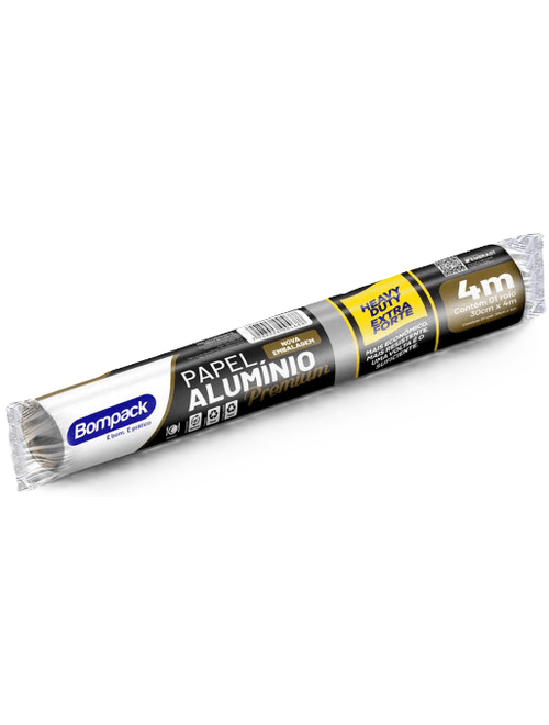 PAPEL ALUMINIO PREMIUM 30CMX4M BOMPACK