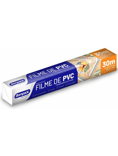FILME DE PVC 28CMX30M BOMPACK