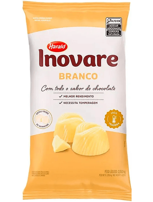 CHOCOLATE COBERTURA INOVARE BRANCO EM GOTAS 2,05KG HARALD