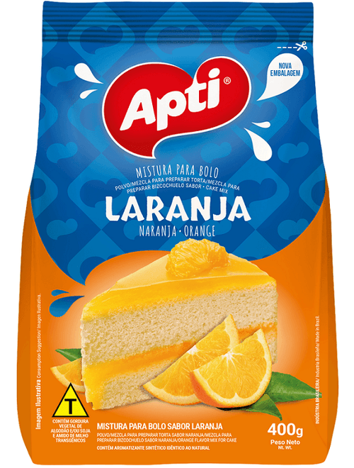 MISTURA PARA BOLO SABOR LARANJA 400G APTI
