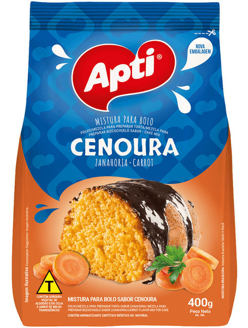 MISTURA PARA BOLO SABOR CENOURA 400G APTI