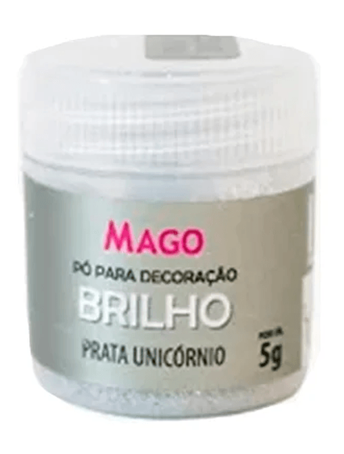 PO PARA DECORACAO 5G PRATA UNICORNIO MAGO