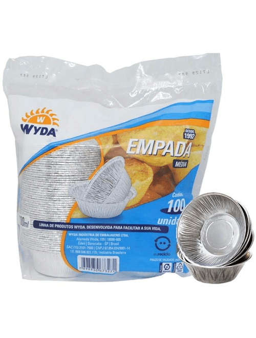 FORMA EMPADA DESCARTAVEL MEDIA 140ML COM 100 UNIDADES WYDA