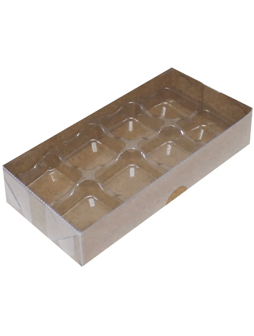 CAIXA PARA 8 BOMBONS NUMERO 5 KRAFT COM 10 UNIDADES YINPACK