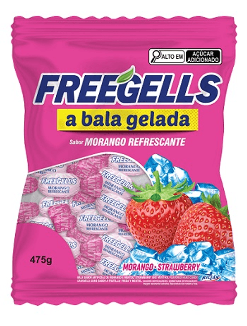 BALA FREEGELLS 475G MORANGO RICLAN