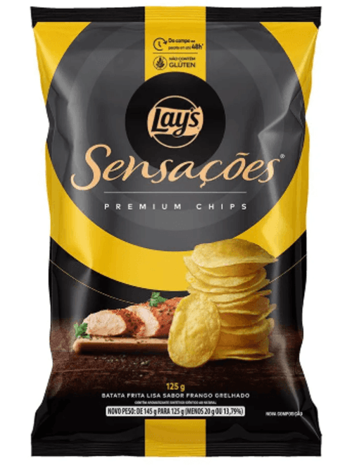 BATATA FRITA LISA SENSACOES LAY S SABOR FRANGO GRELHADO 125G ELMA CHIPS