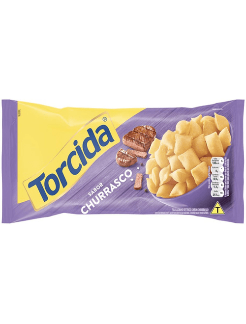 SALGADINHO TORCIDA SABOR CHURRASCO CONTEM 24 PACOTES DE 60G CADA LUCKY