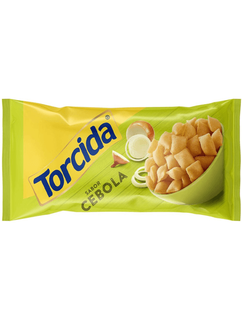 SALGADINHO TORCIDA SABOR CEBOLA CONTEM 24 PACOTES DE 60G CADA LUCKY