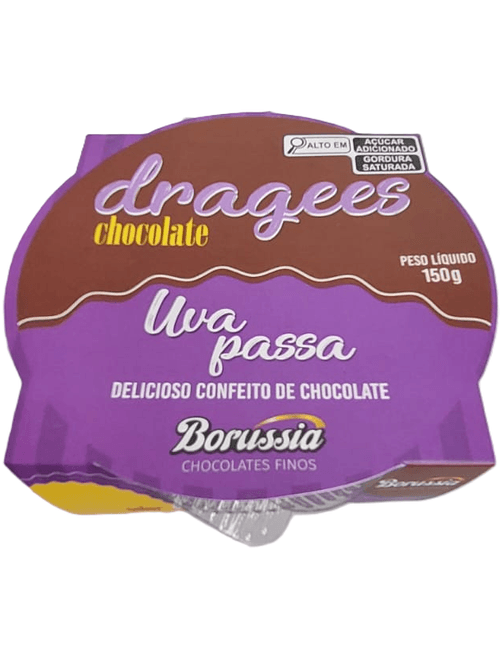 CONFEITO DE CHOCOLATE DRAGEES UVA PASSA 150G BORUSSIA