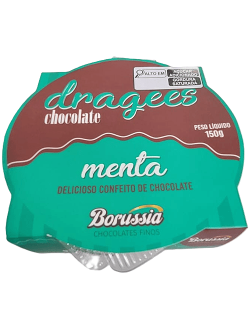 CONFEITO DE CHOCOLATE DRAGEES MENTA 150G BORUSSIA
