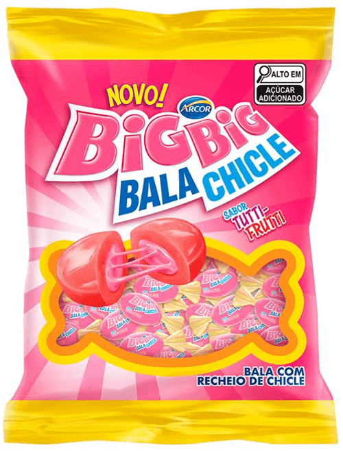 BALA DURA COM RECHEIO BIG BIG SABOR TUTTI FRUTTII 400G ARCOR