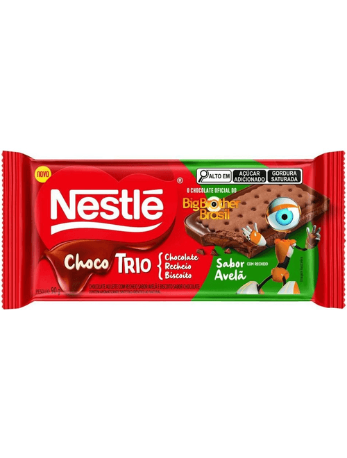 CHOCOLATE CHOCOTRIO SABOR AVELA COM 12 UNIDADES DE 90G CADA NESTLE