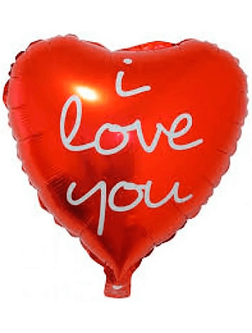 BALAO METALIZADO CORACAO I LOVE YOU 45CM COM CANUDO SILVER FESTAS