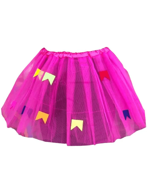 SAIA JUNINA TULE PINK COM BANDEIRINHAS