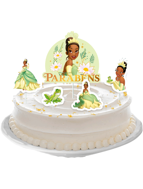 DECORACAO DE BOLO TIANA COM 5 UNIDADES REGINA
