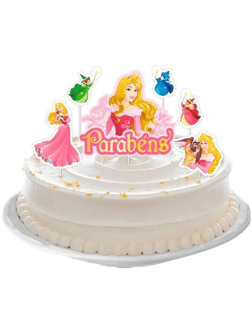 DECORACAO DE BOLO CENARIO AURORA COM 6 UNIDADES REGINA